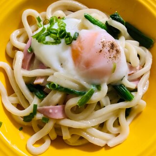 ささっとカルボナーラ風うどん